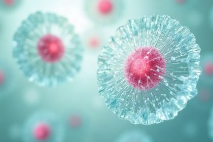 Ilustración médica de células de cáncer de mama