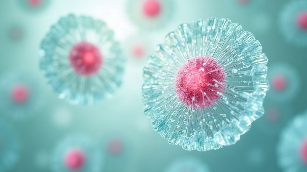 Ilustración médica de células de cáncer de mama