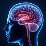 Ilustración de resonancia magnética funcional del cerebro