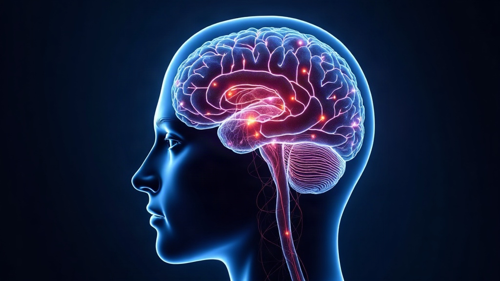 Ilustración de resonancia magnética funcional del cerebro