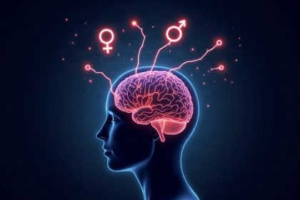 Ilustracion: circuito talamo-cortical y simbolos de identidad de genero