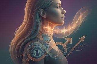 Ilustracion sobre la cirugia de feminizacion vocal en mujeres trans