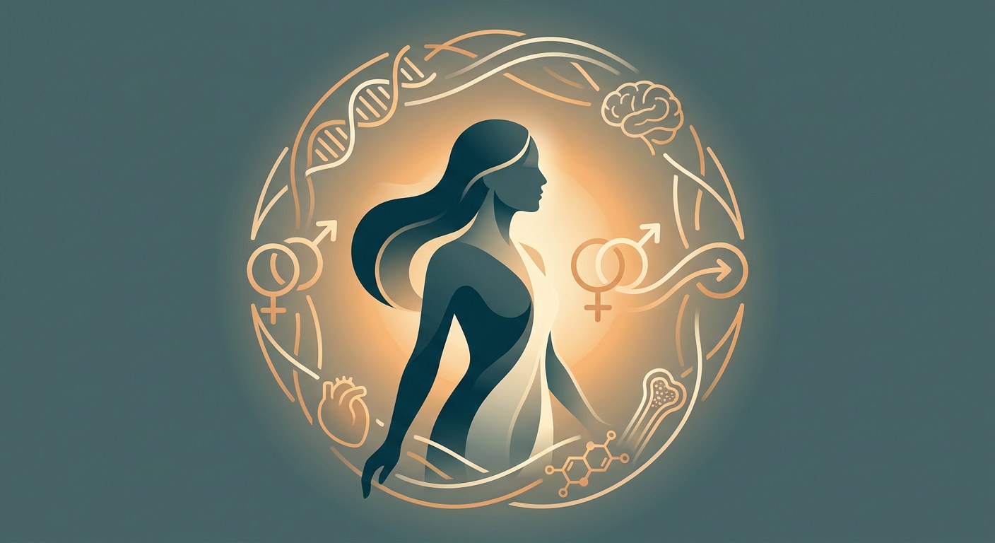 Ilustracion cientifica sobre identidad de genero y terapia hormonal de afirmacion en adultos trans mayores
